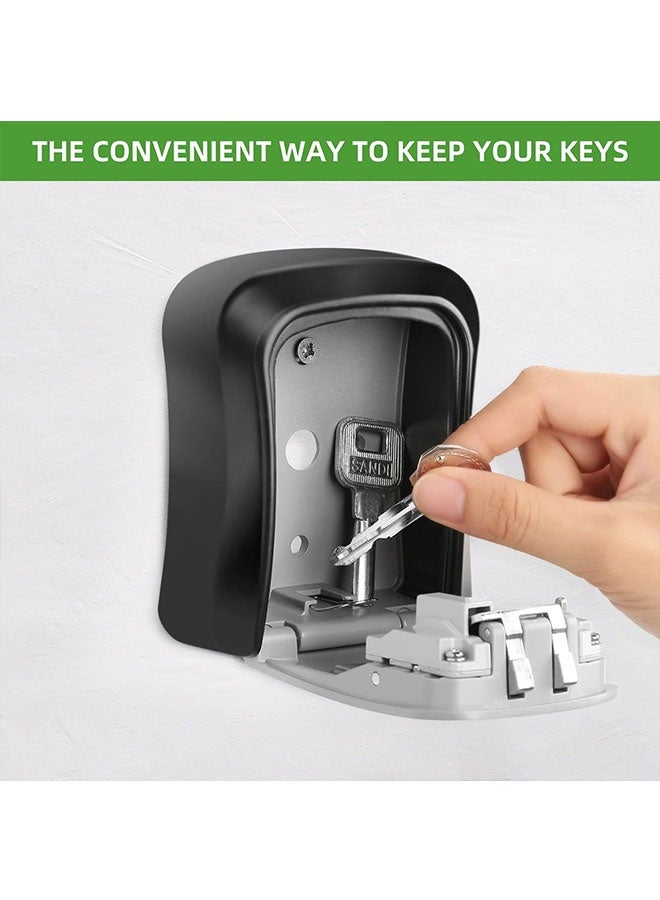 جدار مثبت مفتاح قفل مربع للخارج، قوية ودائمة للماء الطارئة الاحتياطي مفتاح قفل مربع المدرسة الاحتياطي منزل، مجلس الوزراء المفتاح مع رمز إعادة تعيين للمنزل - Image 4